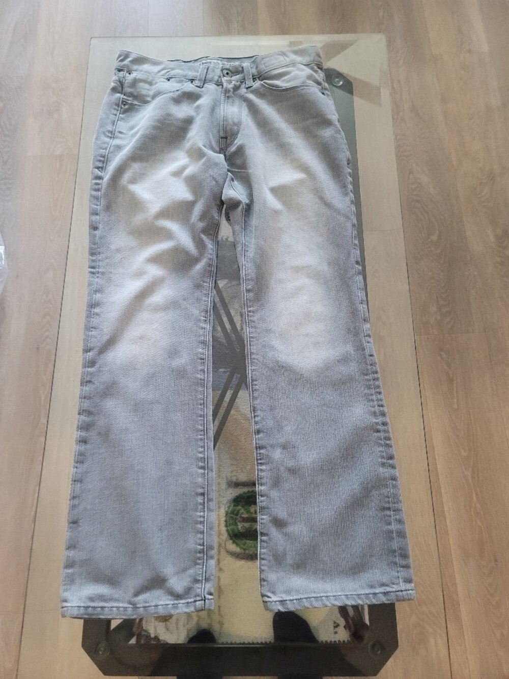 Express Jeans Men's Gray Distressed Classic Fit Kingston Bootcut Size 32X30